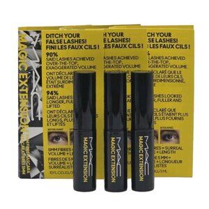 3X MAC Magic Extension 5mm Fibre Mascara Black .10fl oz / 3ml each Travel